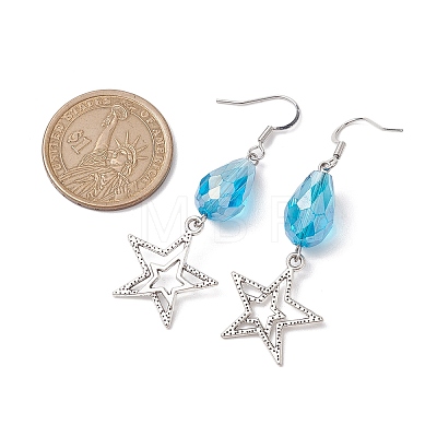 Alloy Star Dangle Earrings EJEW-JE05873-1