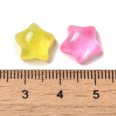 Transparent Resin Decoden Cabochons with Glitter Powder X-RESI-E053-08E-1