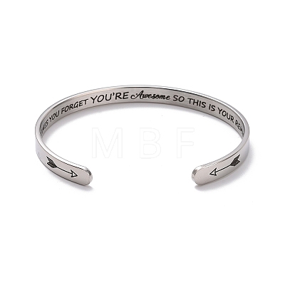 304 Stainless Steel Open Cuff Bangle BJEW-G653-01P-07-1