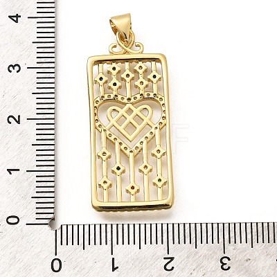 Rack Plating Brass Micro Pave Cubic Zirconia Pendants KK-L226-030G-02-1