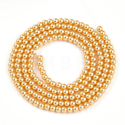 Baking Painted Pearlized Glass Pearl Bead Strands HY-N002-2mm-A08-1