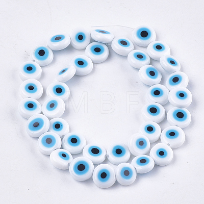 Handmade Evil Eye Lampwork Beads Strands LAMP-S191-02C-M-1