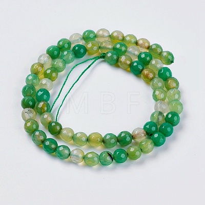 Natural Agate Beads Strands G-G580-6mm-M-1