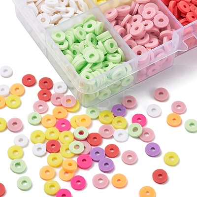 1500Pcs 10 Colors Light Colors Handmade Polymer Clay Beads CLAY-YW0001-37A-1