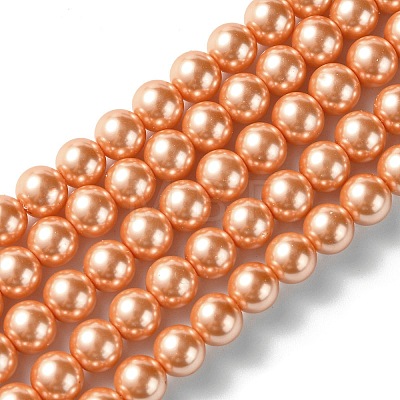 Eco-Friendly Dyed  Glass Pearl Round Beads Strands HY-A002-8mm-RB057-1