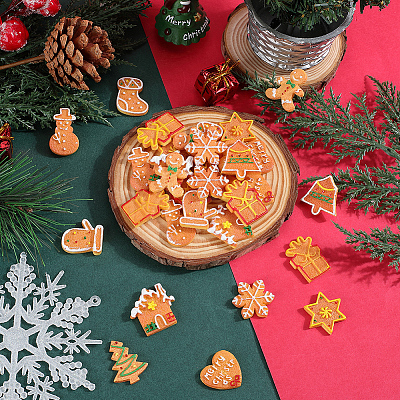66pcs 11 styles Christmas Theme Resin Decoden Cabochons RESI-SC0005-59-1
