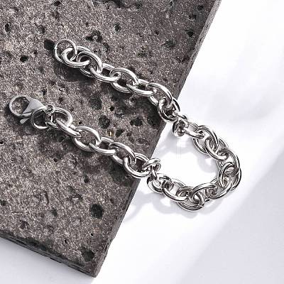 Tarnish Resistant 304 Stainless Steel Cable Chain Bracelets BJEW-I238-09P-1