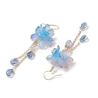 Flower Dangle Earrings EJEW-TA00636-04-1