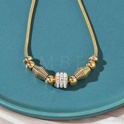 European Style Polymer Clay Rhinestones & 201 Stainless Steel Beaded Bracelets BJEW-G765-02G-1
