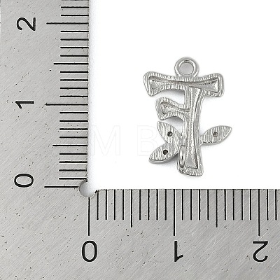 Brass Crystal Rhinestone Letter Links Connector Charms KK-S395-06P-F-1