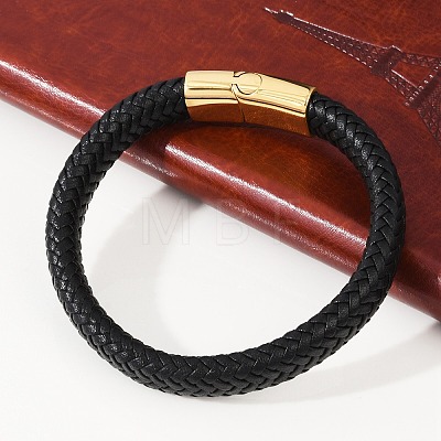 Braided Microfiber Leather Cord Bracelets for Women Men BJEW-D304-05G-02-1