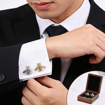 Wood Cuff-link Gift Storage Magnetic Boxes CON-WH0089-265A-1