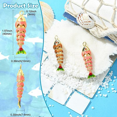 2Pcs 2 Colors Brass Enamel Pendants KK-CJ0005-79-1