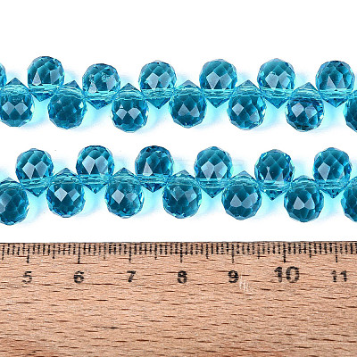Transparent Glass Beads Strands GLAA-Q116-01A-B13-1