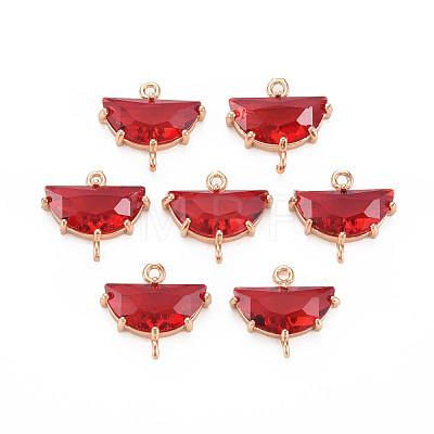 Transparent Faceted Glass Connector Charms GLAA-T021-25A-RS-1