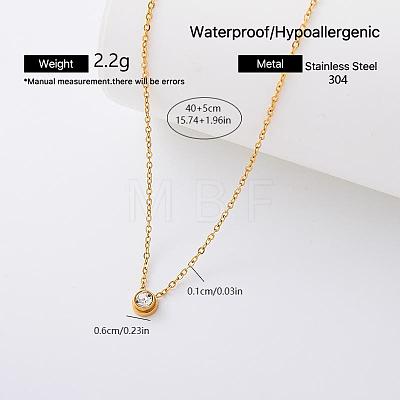 Elegant 304 Stainless Steel Crystal Rhinestone Pendant Necklaces for Women CS8831-1-1