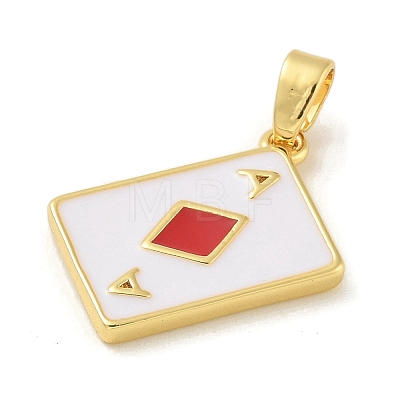 Diamonds Brass Enamel Pendants KK-G517-06G-04-1