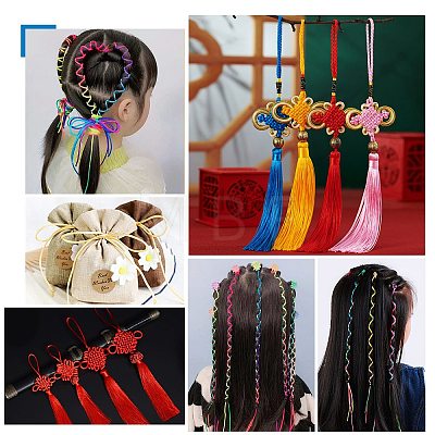 12 Rolls 12 Colors Macrame Rattail Chinese Knot Making Cords Round Nylon Braided String Threads NWIR-SZ0001-03-1