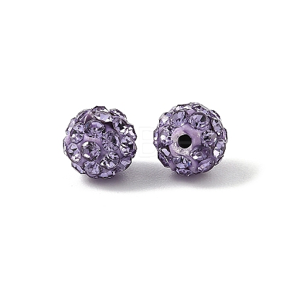 Polymer Clay Rhinestone Beads RB-H284-6MM-Half-371-1