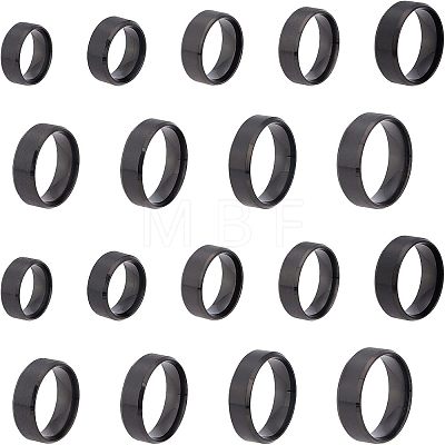 DICOSMETIC 18Pcs 9 Size 201 Stainless Steel Plain Band Ring for Men Women RJEW-DC0001-07A-1