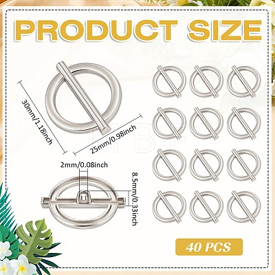 40Pcs 1-Hole Alloy Shank Buttons BUTT-MA0001-18P-1