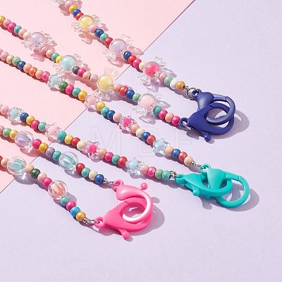 (Jewelry Parties Factory Sale)3Pcs 3 Style Interlocking Clasps Pendant Necklaces Set with Star and Candy NJEW-JN03588-1
