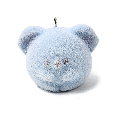 Flocking Opaque Resin Pendants RESI-G128-01H-1