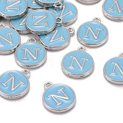 Platinum Plated Alloy Enamel Charms X-ENAM-S118-04N-P-1