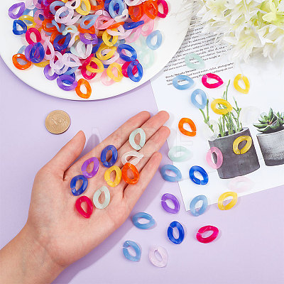 400Pcs 10 Colors Acrylic Linking Rings FIND-DC0001-44-1