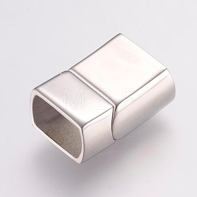 304 Stainless Steel Magnetic Clasps with Glue-in Ends STAS-G136-04P-1