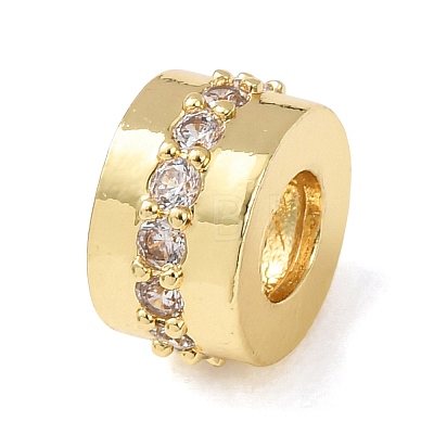 Brass Micro Pave Cubic Zirconia European Beads CU-CBA0A9C-08G-B-1