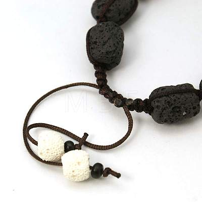 Lava Rock Beads Bracelets BJEW-D257-2-1