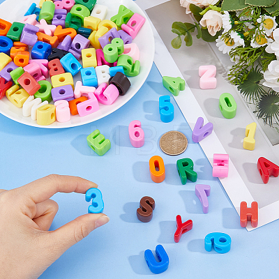 82Pcs 36 Styles Acrylic European Beads OACR-DC0001-63-1