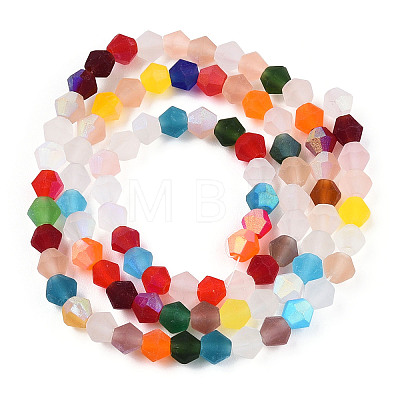 Imitate Austrian Crystal Bicone Frosted Glass Beads Strands GLAA-F029-TM4mm-A29-1