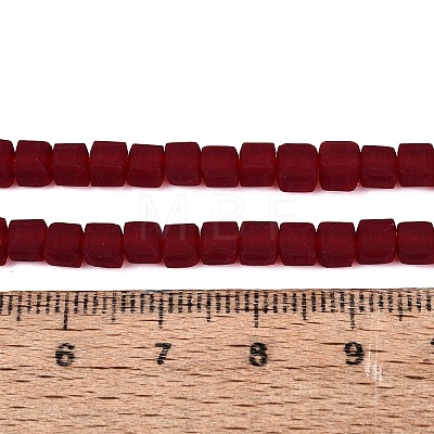 Transparent Frosted Glass Beads Strands GLAA-N072-01A-A16-1