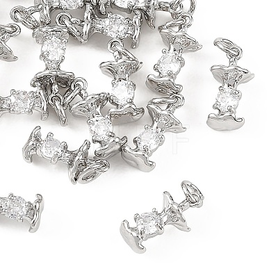 SHEGRACE Brass Micro Pave Clear Cubic Zirconia Pendants XGRQ4N482-714P-1