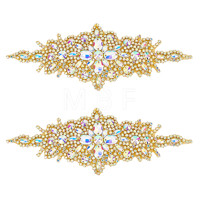 Rhombus Iron on Rhinestone Appliques DIY-WH0304-975B-1