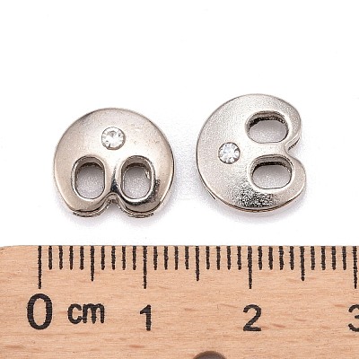 Letter Slider Beads for Watch Band Bracelet Making ALRI-O012-B-NR-1