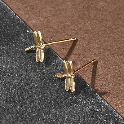 Brass Stud Earrings for Women EJEW-F403-06G-1