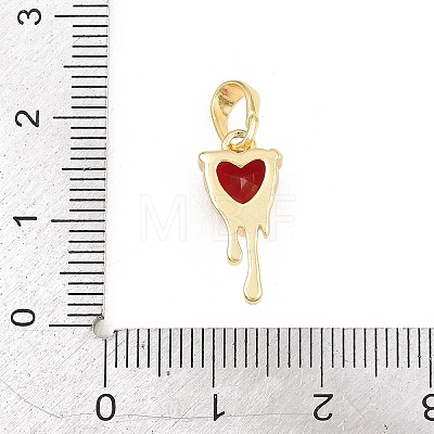 Valentine's Day Brass Micro Pave Red Cubic Zirconia Pendants KK-E798-10B-G-1