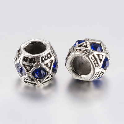 Tibetan Style Alloy Rhinestone European Beads PALLOY-F200-05B-1