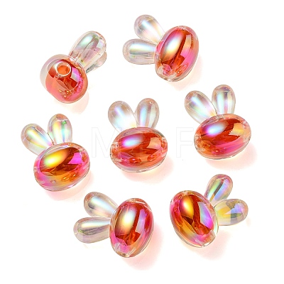 UV Plating Rainbow Iridescent Acrylic Beads PACR-E001-05D-1