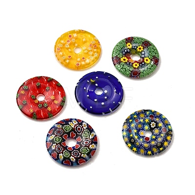 Handmade Millefiori Glass Beads LAMP-A155-01D-1