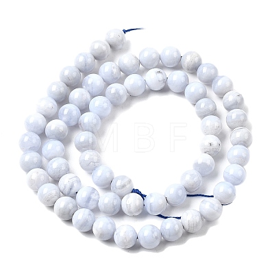 Natural Blue Lace Agate Beads Strands G-G344-A06-6mm-1