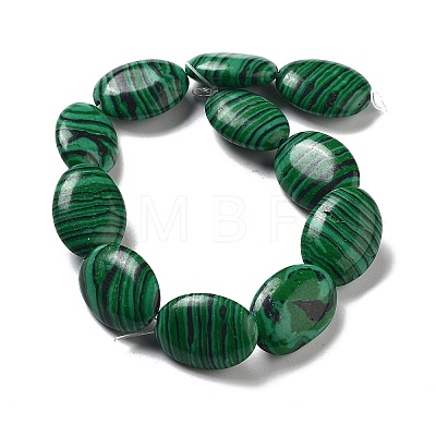 Synthetic Malachite Beads Strands G-P528-M06-01-1