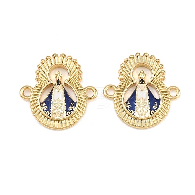 Brass Enamel Religion Virgin Connector Charms KK-L275-31G-1