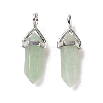 Natural Green Aventurine Pointed Pendants G-K329-37P-1