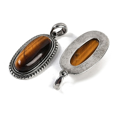 Natural Tiger Eye Pendants G-I370-07AS-07-1