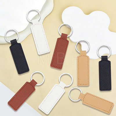 24Pcs 4 Colors PU Leather Keychains KEYC-SC0002-17-1