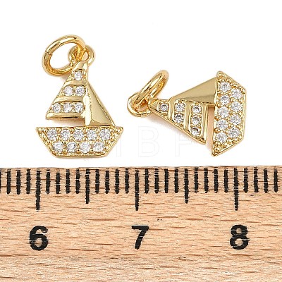 Brass Micro Pave Cubic Zirconia Pendants KK-A269-64G-1